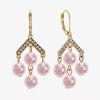 Monet Jewelry Womens Simulated Pearl Chandelier Earrings