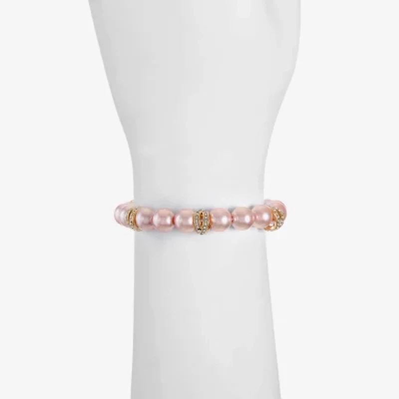 Monet Jewelry Womens Simulated Pearl Stretch Bracelet