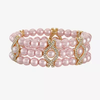 Monet Jewelry Womens Simulated Pearl Stretch Bracelet