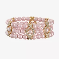 Monet Jewelry Womens Simulated Pearl Stretch Bracelet