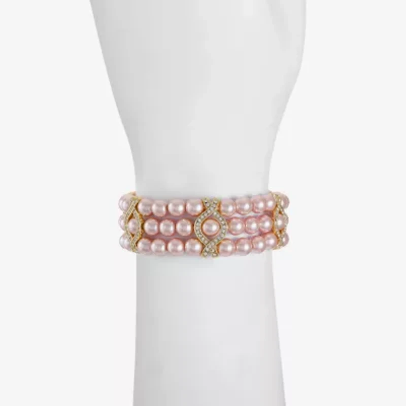 Monet Jewelry Womens Simulated Pearl Stretch Bracelet