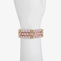 Monet Jewelry Womens Simulated Pearl Stretch Bracelet