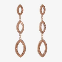 Monet Jewelry Rose Gold Linear Womens Orange Drop Earrings