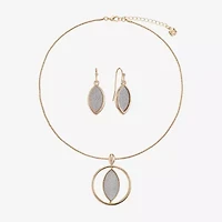 Monet Jewelry Two Tone Pendant Necklace And Drop Earring Womens 2-pc. Jewelry Set