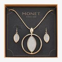 Monet Jewelry Two Tone Pendant Necklace And Drop Earring Womens 2-pc. Jewelry Set