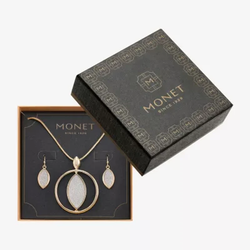 Monet Jewelry Two Tone Pendant Necklace And Drop Earring Womens 2-pc. Jewelry Set