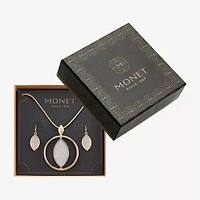 Monet Jewelry Two Tone Pendant Necklace And Drop Earring Womens 2-pc. Jewelry Set