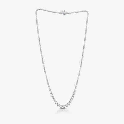 H-I / I1) Womens CT. T.W. Lab Grown White Diamond 10K or 14K Yellow Gold Tennis Necklaces