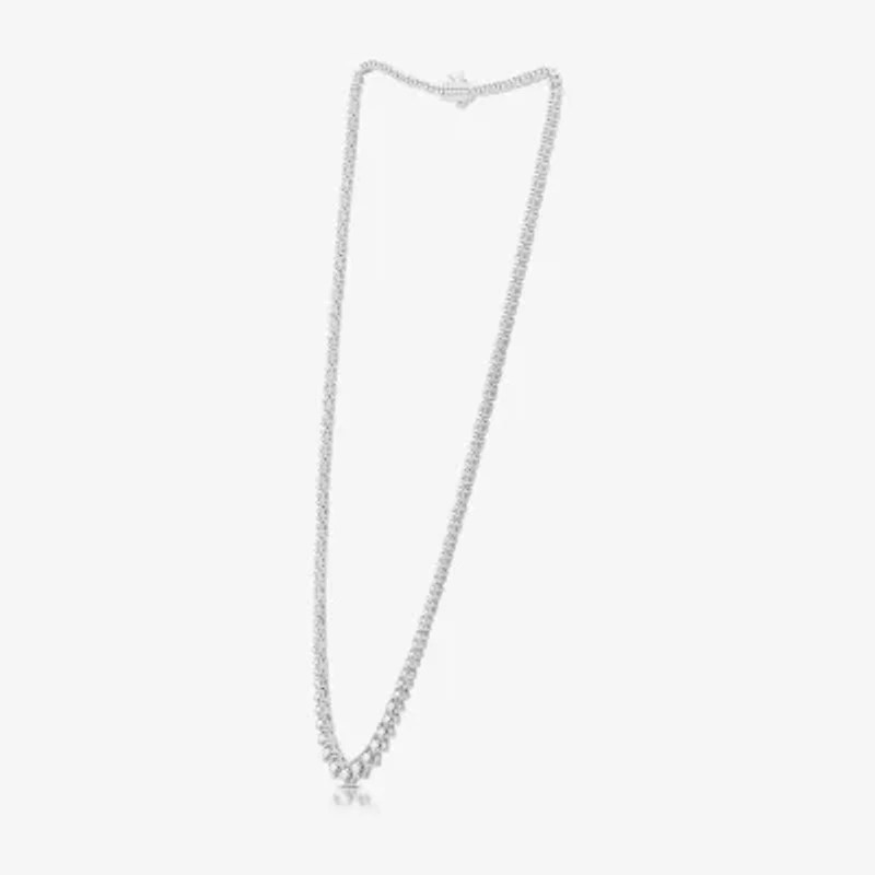 (H-I / I1) Womens 5 CT. T.W. Lab Grown White Diamond 10K or 14K Yellow Gold Tennis Necklaces
