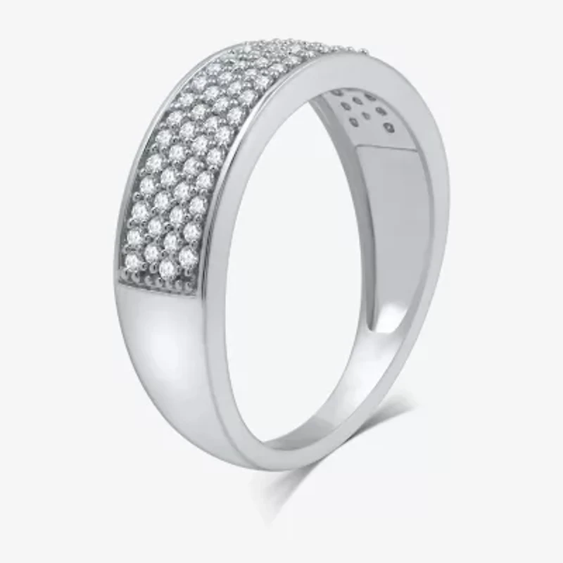 Womens 1/2 CT. T.W. Natural White Diamond 10K Gold Anniversary Wedding Band