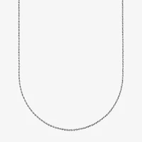 10K White Gold 18-24 Inch Hollow Rope Chain Necklace