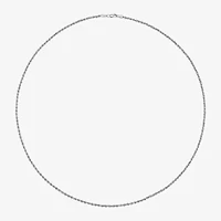 10K White Gold 18-24 Inch Hollow Rope Chain Necklace