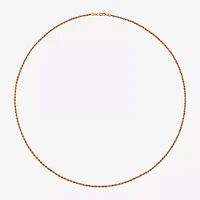 Unisex Adult 10K Rose Gold 18 Inch Rope Chain Necklace