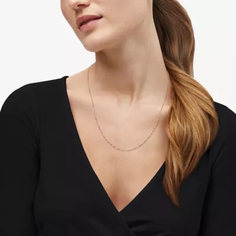 Womens 14K Gold 16 Inch Box Chain Necklace