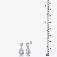 Diamond Blossom Womens 1/2 CT. T.W. Natural White Diamond Sterling Silver Pear Drop Earrings