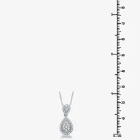 Diamond Blossom Womens 1/4 CT. T.W. Natural White Diamond Sterling Silver Pear 18 Inch Pendant Necklace