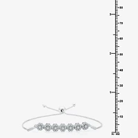 Diamond Blossom Womens 1/ CT. T.W. Natural White Diamond Sterling Silver Bolo Bracelet