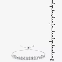 Womens 1/10 CT. T.W. Natural White Diamond Sterling Silver Heart Bolo Bracelet