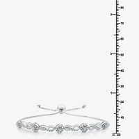 Womens 1/ CT. T.W. Natural White Diamond Sterling Silver Bolo Bracelet