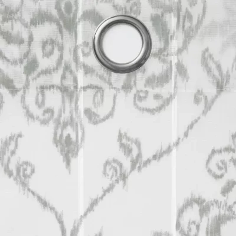 Fieldcrest Heritage Mirron Russell Print Grommet Top Sheer Single Curtain Panel