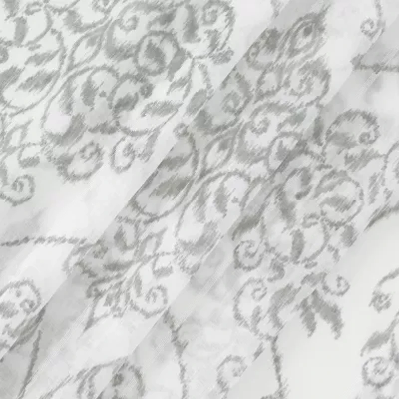 Fieldcrest Heritage Mirron Russell Print Grommet Top Sheer Single Curtain Panel