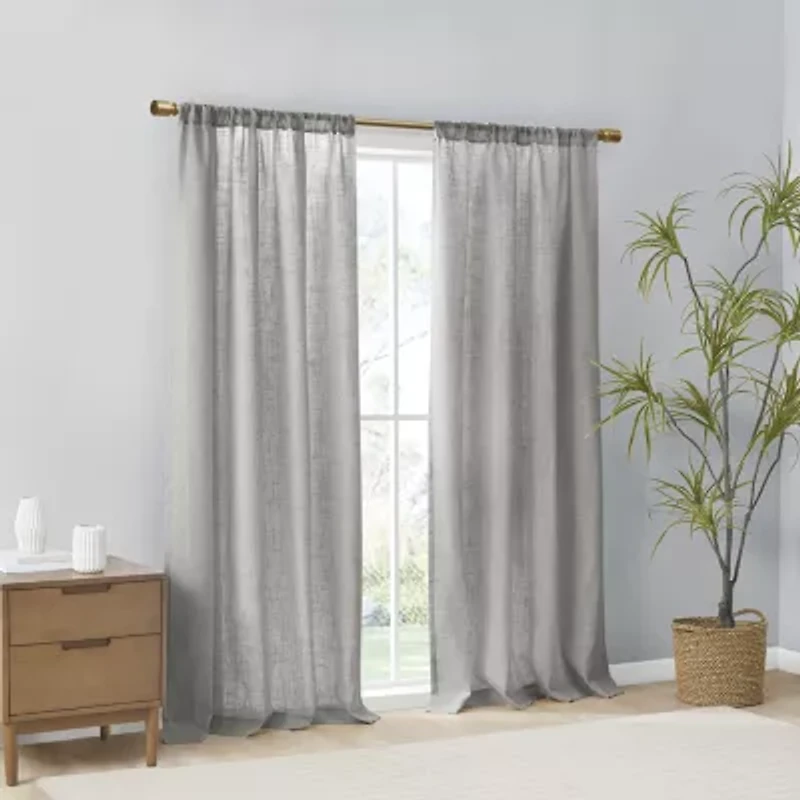 Madison Park Suvi Rod Pocket Light-Filtering Set of 2 Curtain Panel