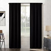 Sun Zero Bergen Rod Pocket 100% Blackout Single Curtain Panel