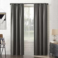 Sun Zero Bergen Rod Pocket 100% Blackout Single Curtain Panel