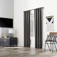 Sun Zero Bergen Rod Pocket 100% Blackout Single Curtain Panel