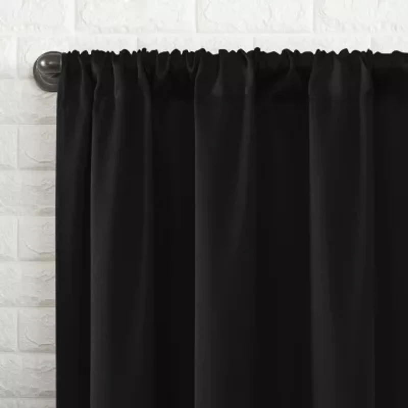 Sun Zero Bergen Rod Pocket 100% Blackout Single Curtain Panel