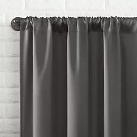 Sun Zero Bergen Rod Pocket 100% Blackout Single Curtain Panel