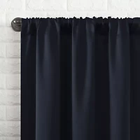 Sun Zero Bergen Rod Pocket 100% Blackout Single Curtain Panel