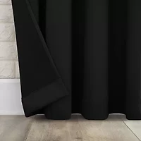 Sun Zero Bergen Rod Pocket 100% Blackout Single Curtain Panel