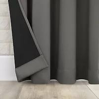 Sun Zero Bergen Rod Pocket 100% Blackout Single Curtain Panel