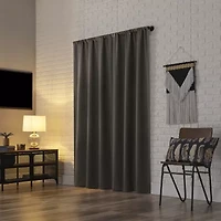Sun Zero Bergen Rod Pocket 100% Blackout Single Curtain Panel