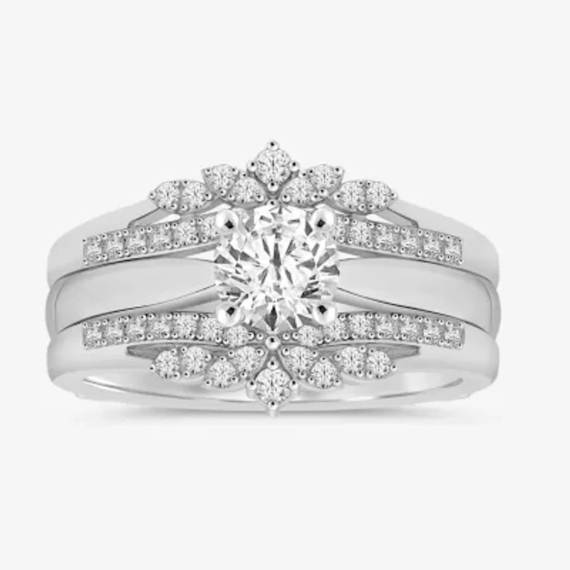 Womens 1/4 CT. T.W. Natural White Diamond 14K Gold Ring Guard