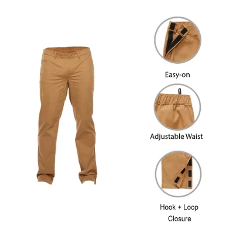mutual weave Adaptive Mens Big and Tall Easy-on + Easy-off Seated Wear Relaxed Fit Flat Front Pants
