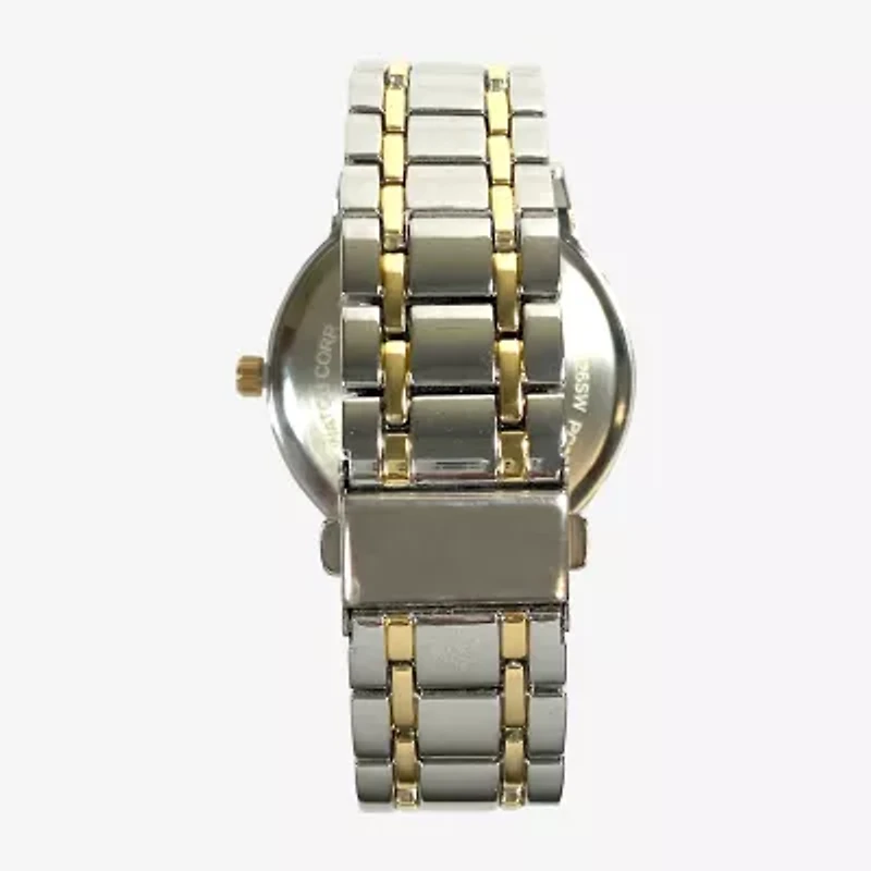 Geneva Geneva Mens Two Tone Bracelet Watch Mac8145jc