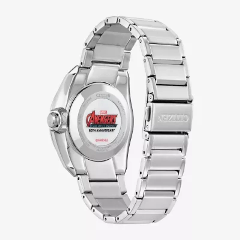 Citizen Avengers Marvel Mens Silver Tone Stainless Steel Bracelet Watch Aw2080-64w