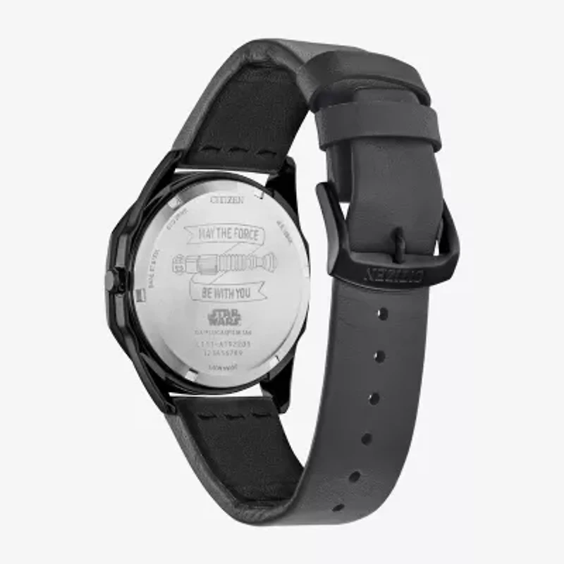 Citizen Star Wars Mens Black Leather Strap Watch Bm7498-00w