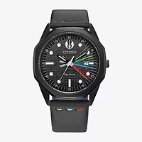 Citizen Star Wars Mens Black Leather Strap Watch Bm7498-00w
