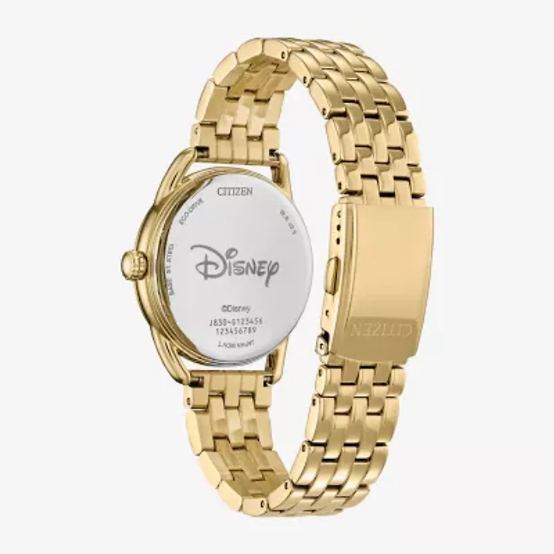 Citizen Mickey and Friends Mickey Mouse Womens Gold Tone Stainless Steel Bracelet Watch Fe7093-57w