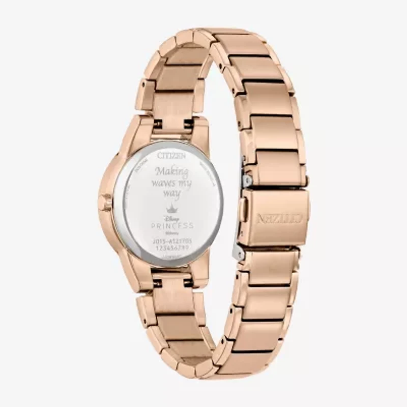 Citizen Ariel Princess The Little Mermaid Womens Rose Goldtone Stainless Steel Bracelet Watch Ga1073-63w