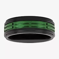 Mens 8MM Stainless Steel Wedding Band