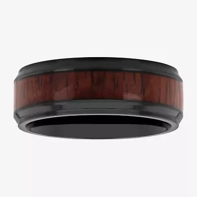 Mens 8MM Stainless Steel Wedding Band