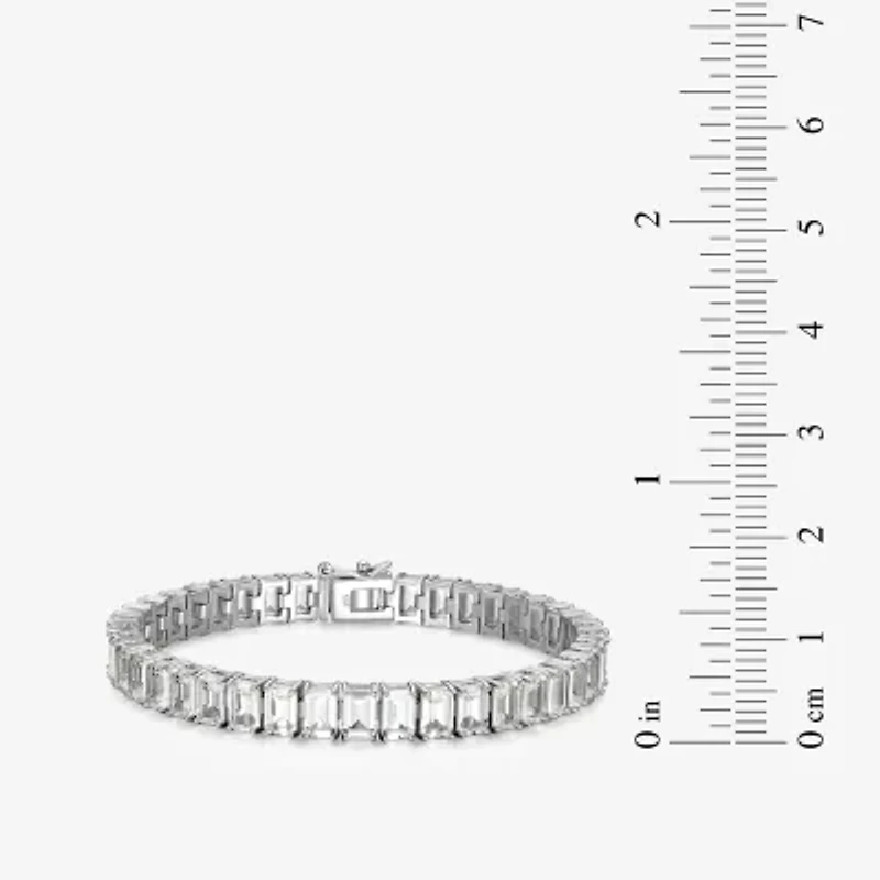 Genuine Gemstone Sterling Silver 7.5 Inch Tennis Bracelet