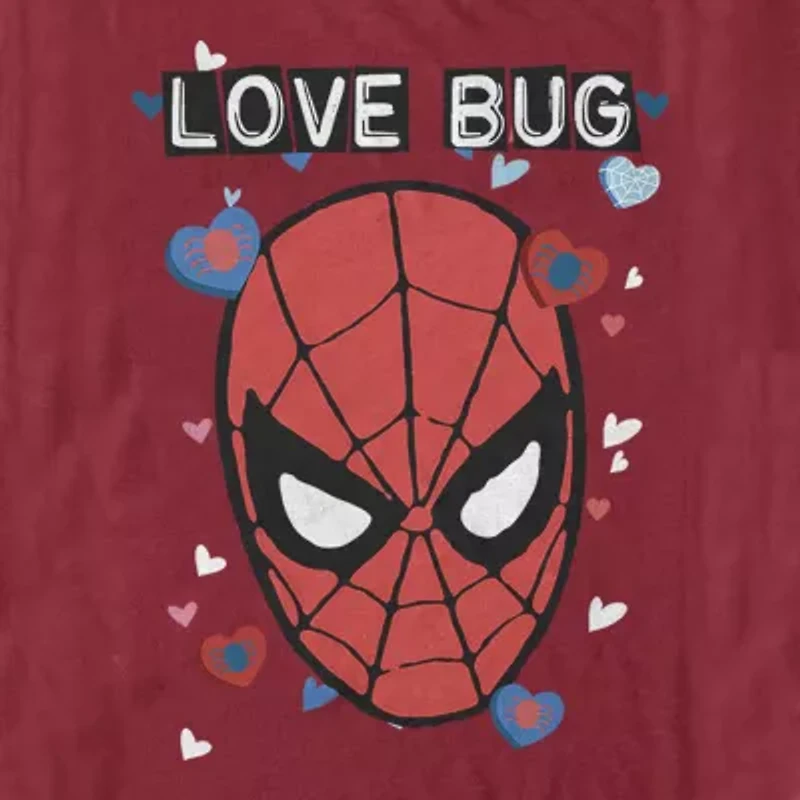 Mens Short Sleeve Spiderman Valentine's Day Graphic T-Shirt