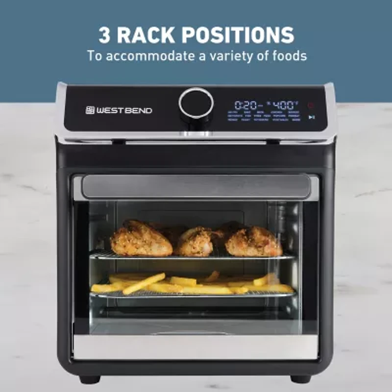 West Bend 15 Qt. Air Fryer Oven with 16 Presets, in Black