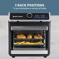 West Bend 15 Qt. Air Fryer Oven with 16 Presets, in Black