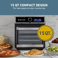 West Bend 15 Qt. Air Fryer Oven with 16 Presets, in Black